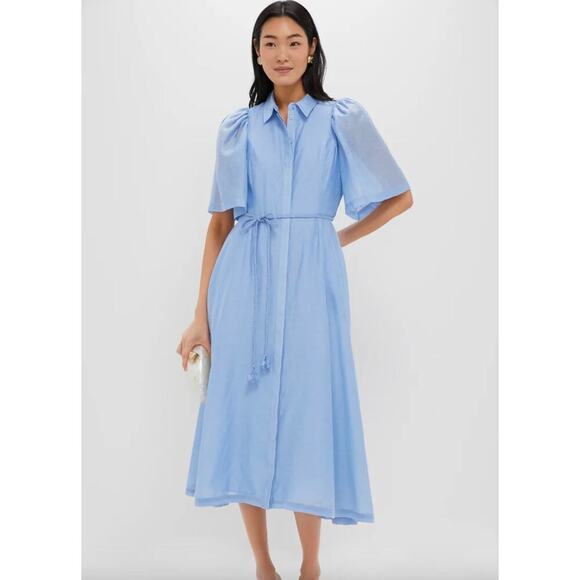 Hyacinth House Powder Blue Cindy Midi Dress Sz S - Picture 2 of 8